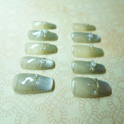 Misty Forest Green Cat Eye - Luwanery
