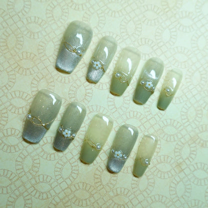 Misty Forest Green Cat Eye - Luwanery